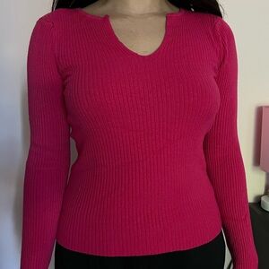 Hot Pink Thick Long Sleeve Top